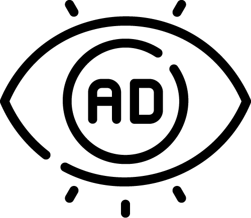 Icon zur Visualisierung von sofortiger Sichtbarkeit durch SEA